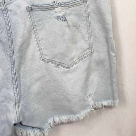 Glitzy Girlz Plus Size 26 Denim Shorts Light Blue Distressed Cut Off Frayed 1554 - Picture 10 of 13